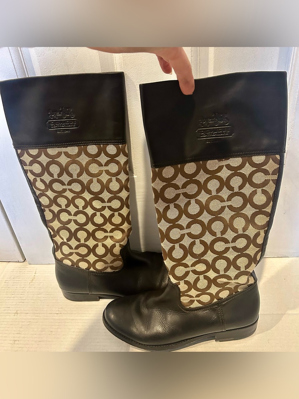 Coach Chrissi Tall Riding Boot (dark brown)